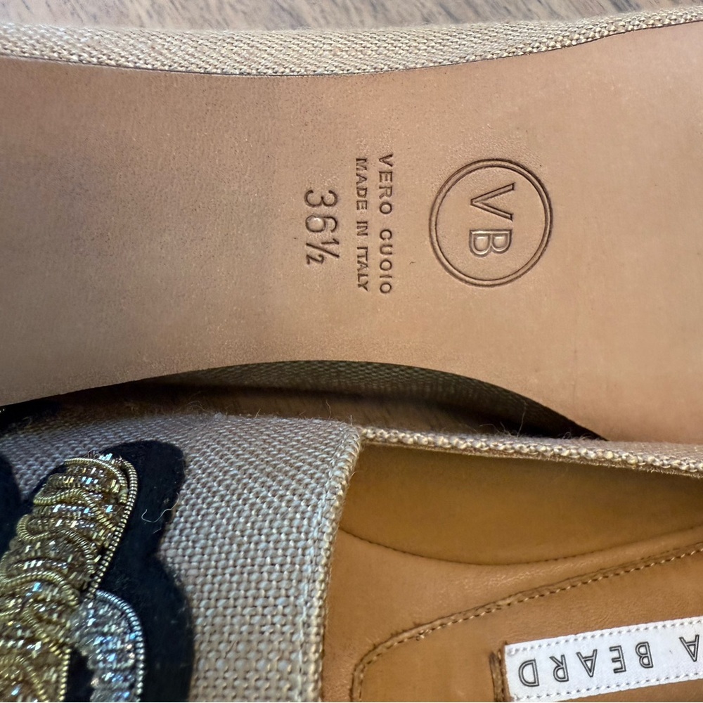 Veronica Beard  Black and Tan Embroidered Loafers NEW 1 Box original - Picture 6 of 10